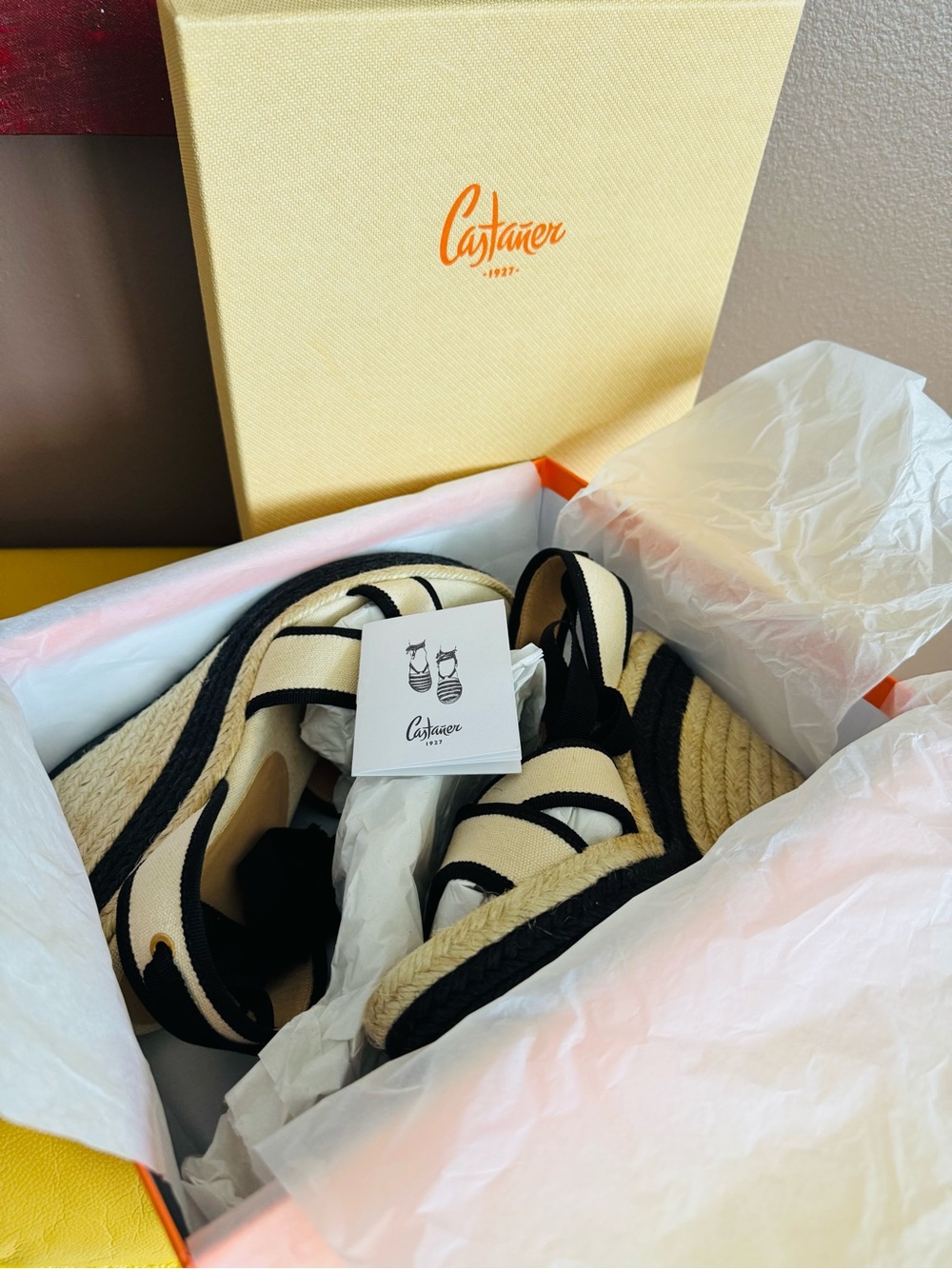 Castaner Hiedra Two-Tone Canvas Espadrille Wedge Sandals in Beige&Black/ 8/NWT - Picture 13 of 16